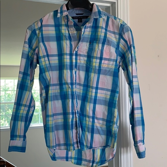 Tommy Hilfiger Colorful Summer Flannel Button Down - Picture 1 of 3